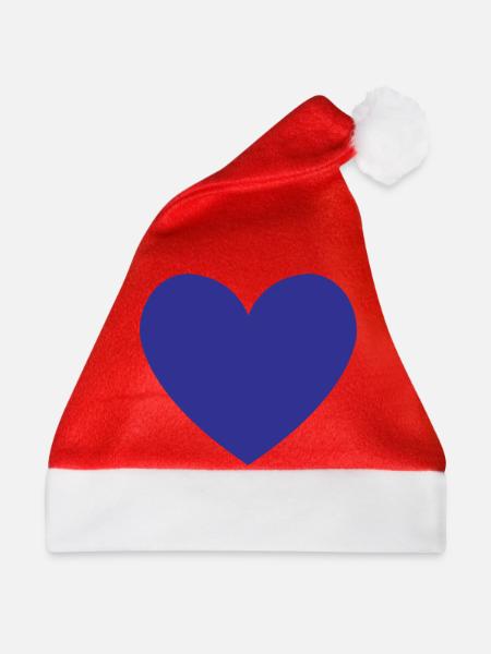 Klares Blaues Herz - Weihnachtsmütze - Rot