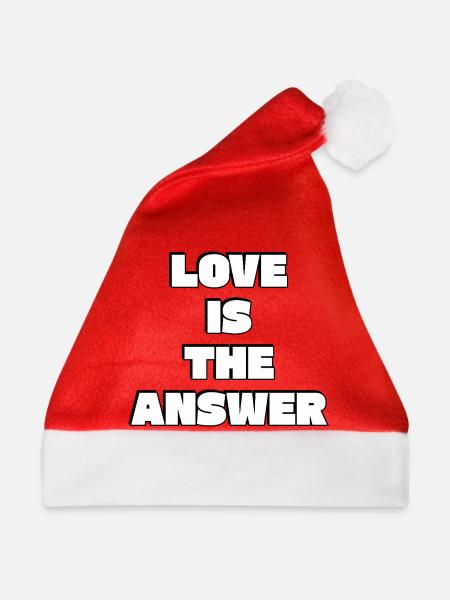 Liebe ist die Antwort - Weihnachtsmütze - Rot