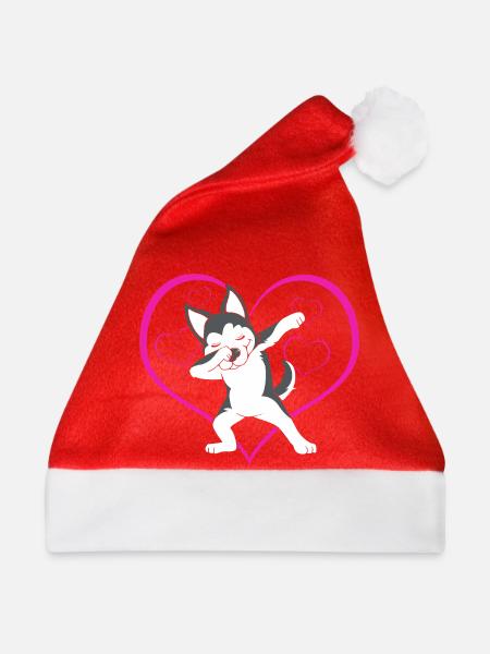 Sibirischer Husky - Weihnachtsmütze - Rot