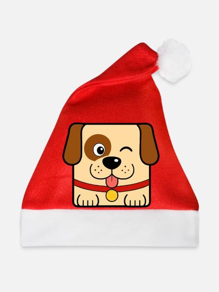 Hund - Weihnachtsmütze - Rot
