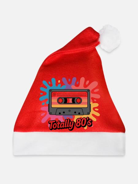 Cassette Pop Splash 80er 80er - Weihnachtsmütze - Rot