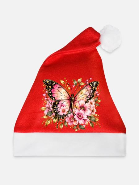 Flügeltraum Schmetterling Blüten - Weihnachtsmütze - Rot