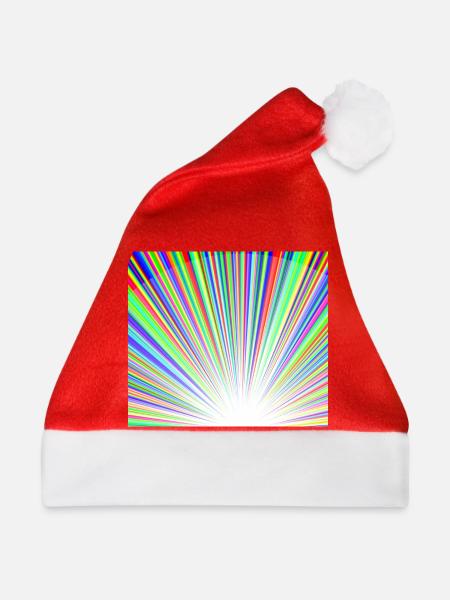 Leuchtendes Regenbogen-Sonnenstrahlmuster - Weihnachtsmütze - Rot