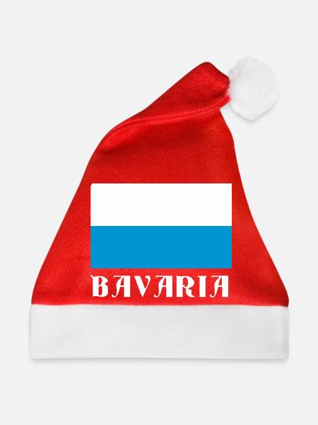 Bavaria Flagge mit gotischem Text - Weihnachtsmütze - Rot