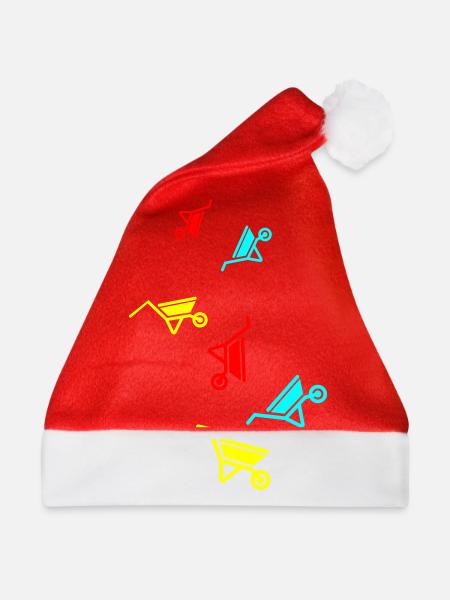 Schubkarre Symbol - Weihnachtsmütze - Rot