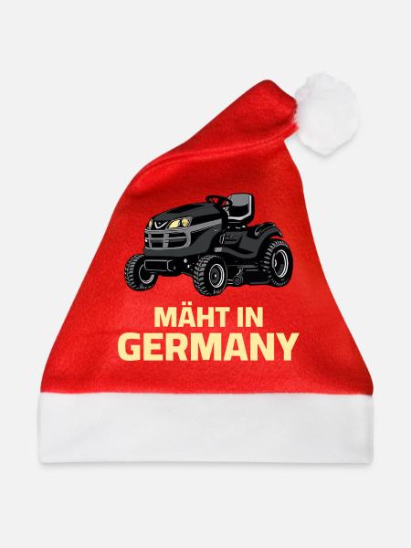 Rasentraktor Garten Traktor Rasen mähen Gärtnerei - Weihnachtsmütze - Rot