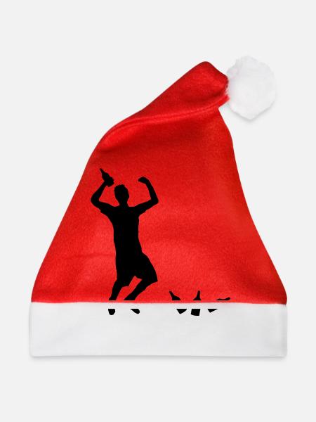 Mann Bierflaschen - Weihnachtsmütze - Rot