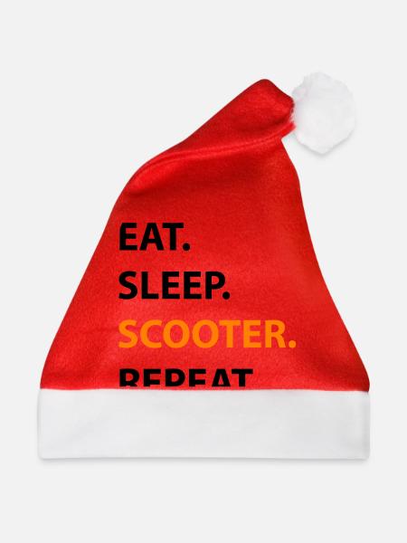 E-Scooter E-Roller Scooter - Weihnachtsmütze - Rot