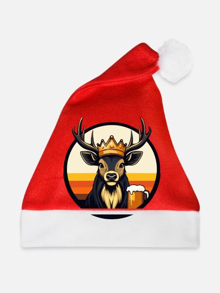 Hirsch Bier - Weihnachtsmütze - Rot
