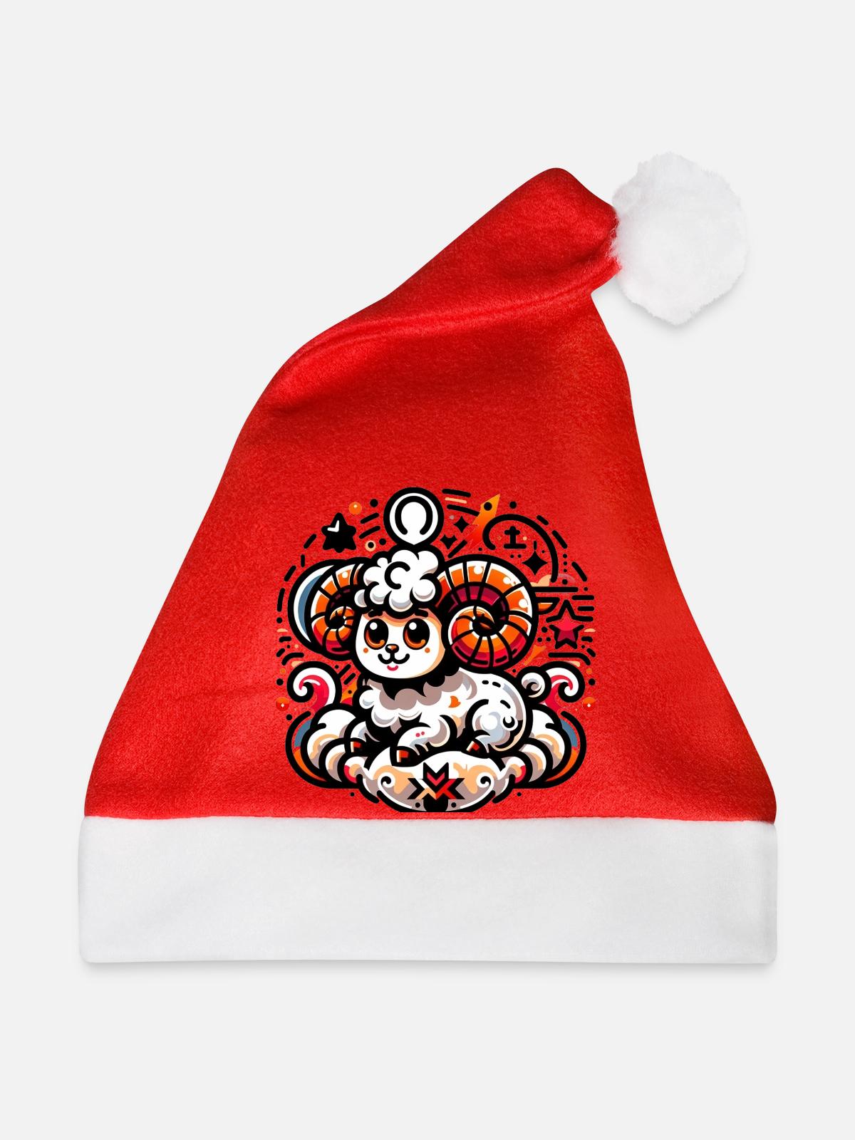Widder - Weihnachtsmütze - Rot - Vorne
