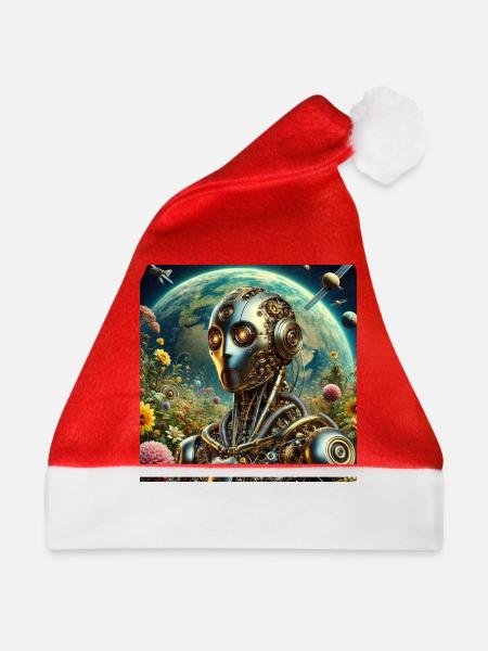 Roboter - Weihnachtsmütze - Rot