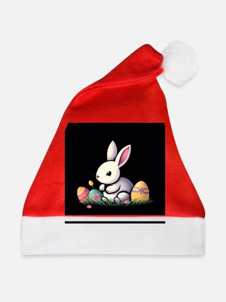 Fluffige Osterfreude - Weihnachtsmütze - Rot
