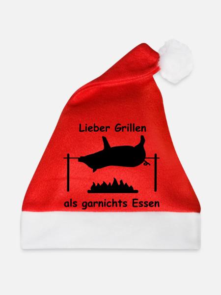 spanferkel grillen speise - Weihnachtsmütze - Rot