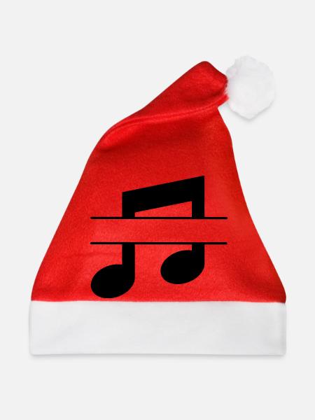 Textbanner für Musiknoten - Weihnachtsmütze - Rot