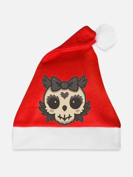 Verspieltes Eulenkopf Design mit Herzakzent - Weihnachtsmütze - Rot