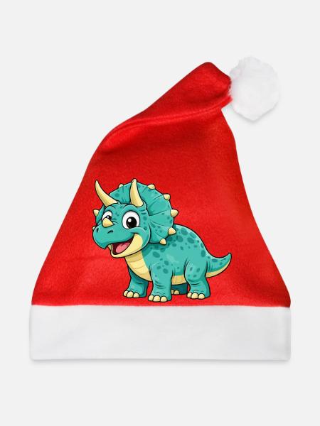 Triceratops Dino Comic - Weihnachtsmütze - Rot