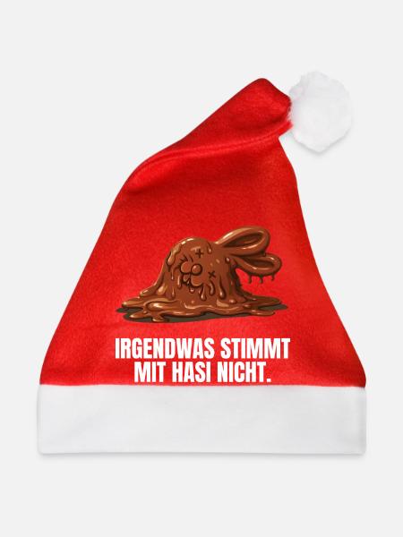 Irgendwas Stimmt Mit Hasi Nicht Böses Hasi - Weihnachtsmütze - Rot - Vorne