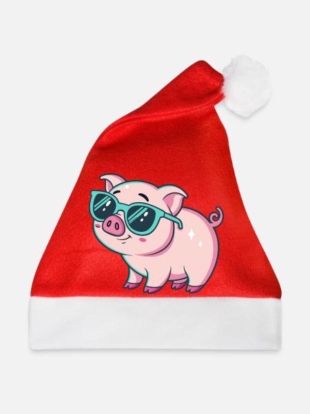Cool Pig Sonnenbrille - Weihnachtsmütze - Rot