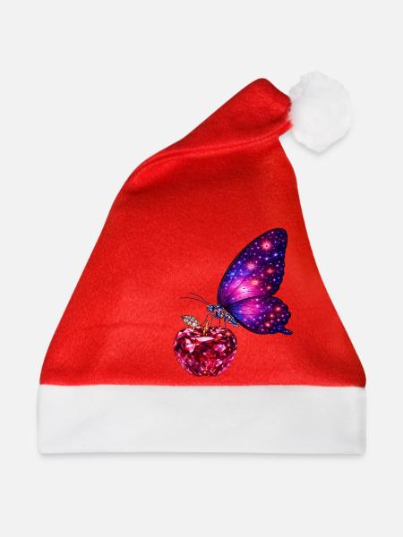 Rubin-Leben – Power Butterfly - Weihnachtsmütze - Rot