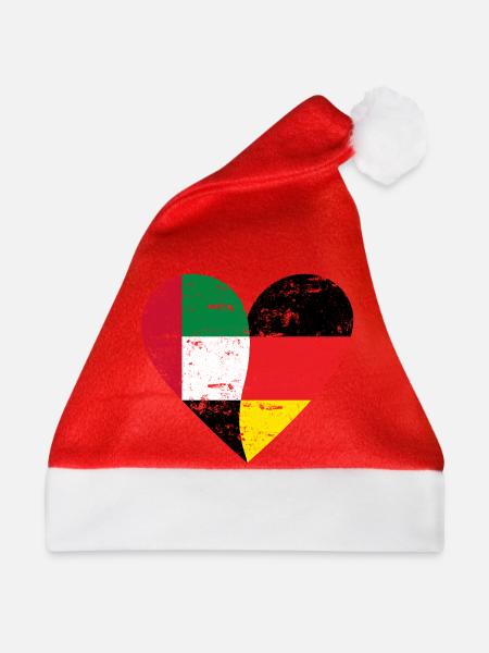 UAE Germany Heart Used - Weihnachtsmütze - Rot