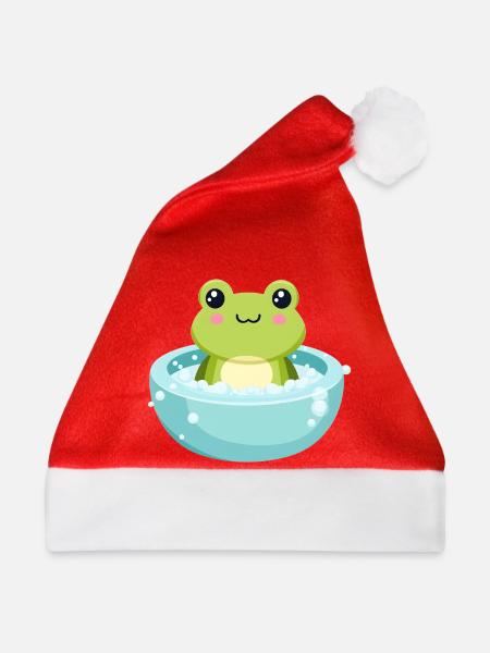Frosch im Schaumbad - Weihnachtsmütze - Rot