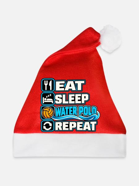 Eat Sleep Water Polo Repeat - Weihnachtsmütze - Rot