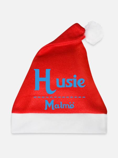 Husie – Malmö Himmelblau-Design - Weihnachtsmütze - Rot