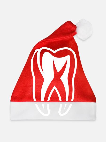Zahn Symbol Zahnarzt - Weihnachtsmütze - Rot