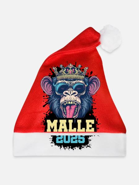Malle 2025 Affe - Weihnachtsmütze - Rot