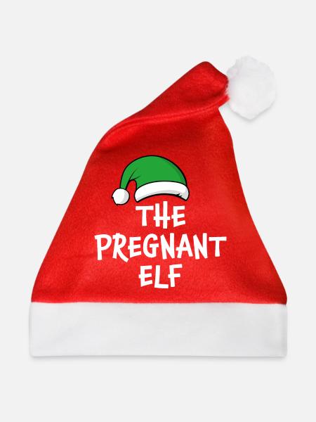 Die schwangere Elfe - Weihnachtsmütze - Rot - Vorne