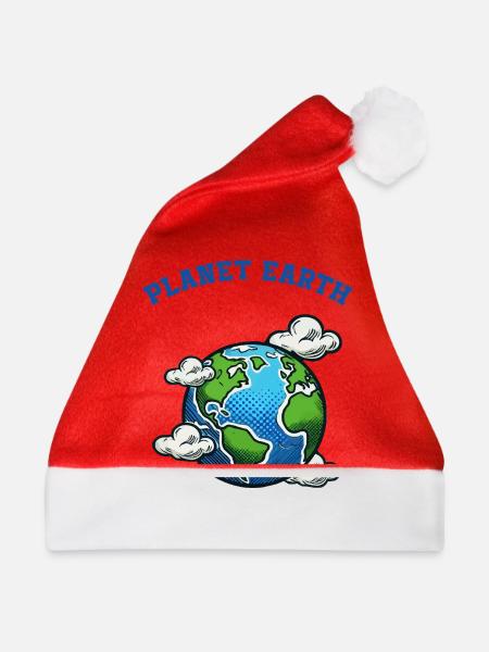 erde - Weihnachtsmütze - Rot