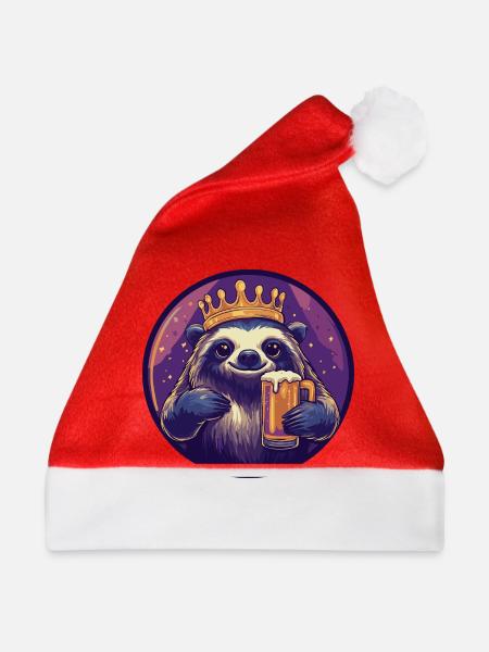 Faultier Bier - Weihnachtsmütze - Rot
