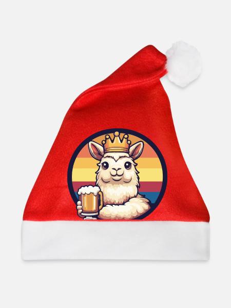 Alpaka Llama Bier - Weihnachtsmütze - Rot