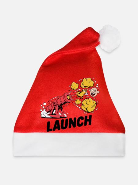 Comic Dinosaurier Kanone Explosion Design - Weihnachtsmütze - Rot