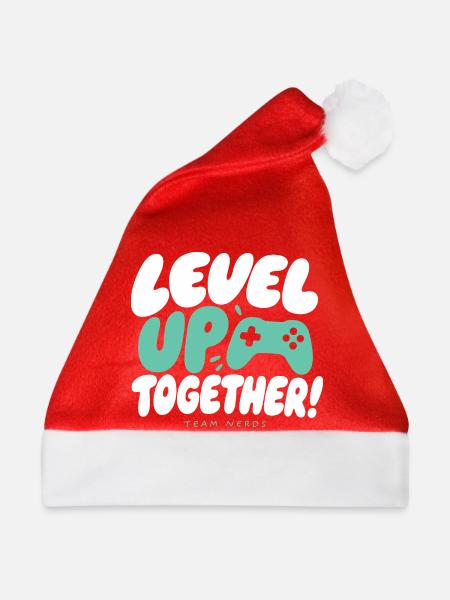 Level Up Together Team Nerds - Weihnachtsmütze - Rot