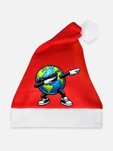 Dabbing Erde - Weihnachtsmütze - Rot