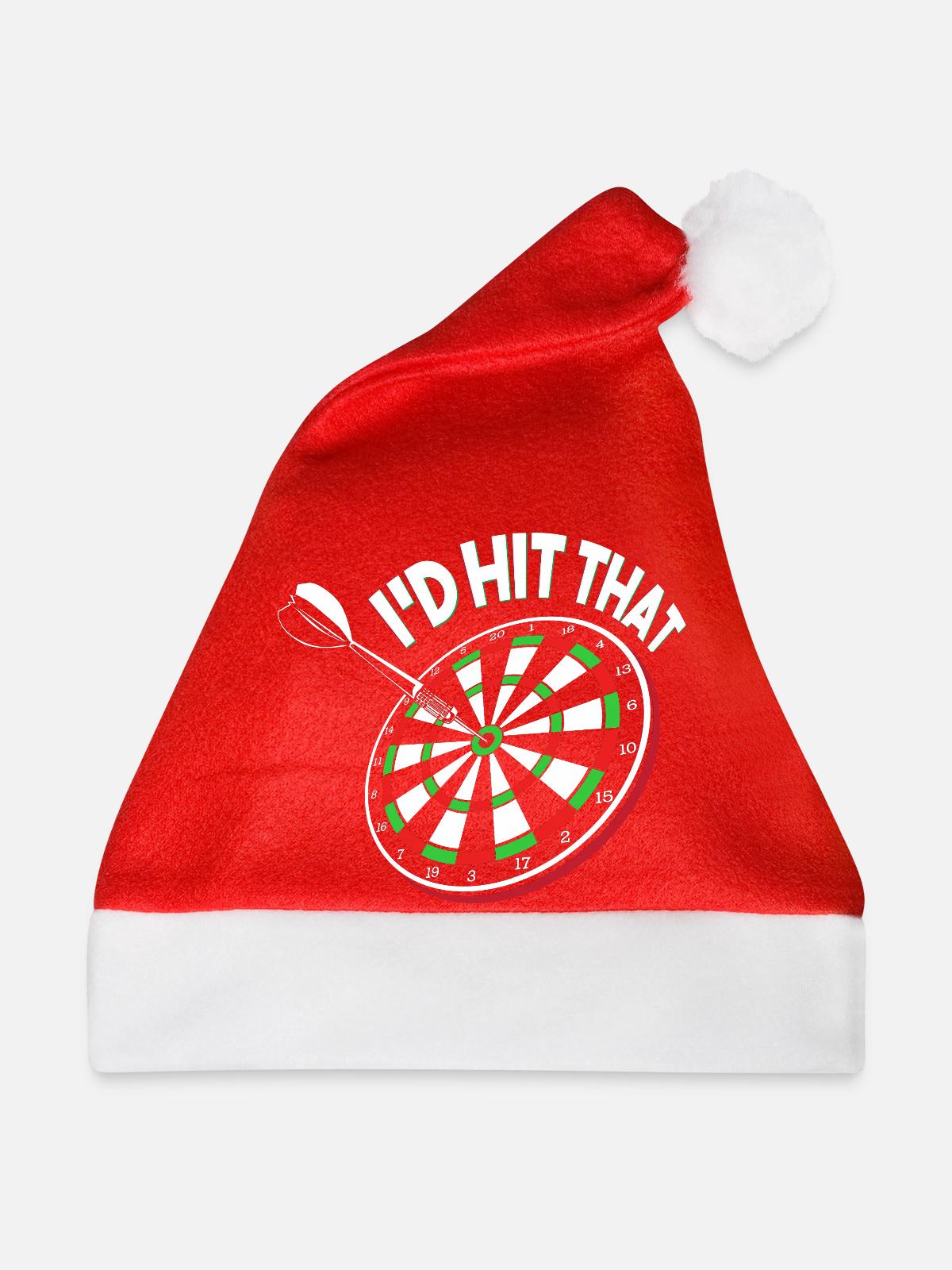 Dart Dartboard Dartpfeil - Weihnachtsmütze - Rot - Vorne
