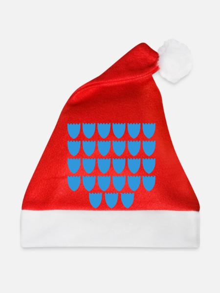 Blue Shield Muster - Weihnachtsmütze - Rot