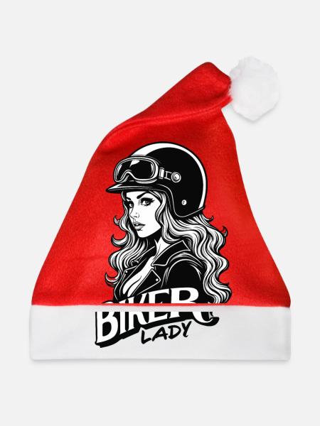 Motorradfahrerin Motorrad Frau - Weihnachtsmütze - Rot