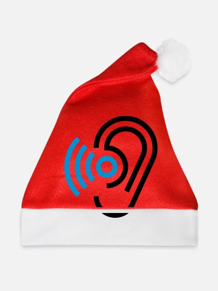 Ohr und Hörgerät - Weihnachtsmütze - Rot