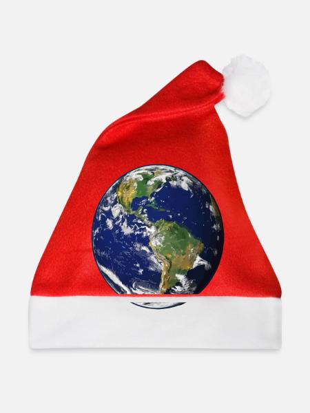 Planet Erde - Weihnachtsmütze - Rot
