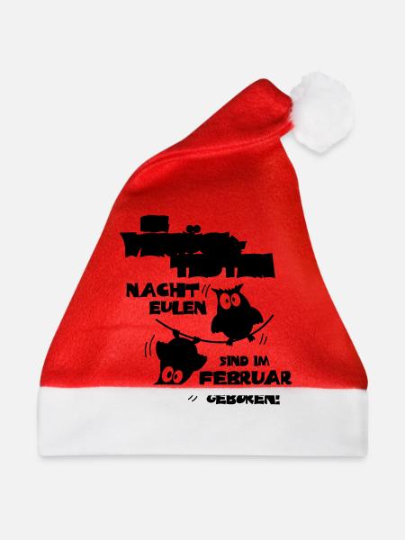 Die verrücktesten Nachteulen im Februar geboren - Weihnachtsmütze - Rot - Vorne