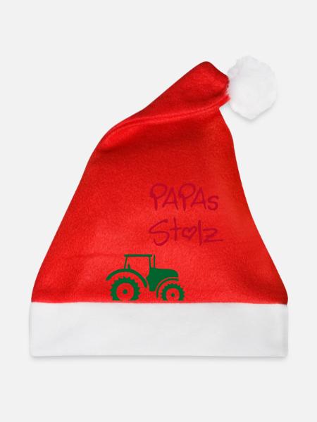 Papas Stolz Traktor - Weihnachtsmütze - Rot