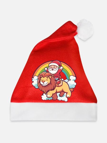 Löwe Weihnachtsmann Weihnachten - Weihnachtsmütze - Rot