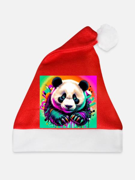 Panda - Weihnachtsmütze - Rot
