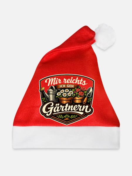 Gärtnern-Statement Badge - Weihnachtsmütze - Rot