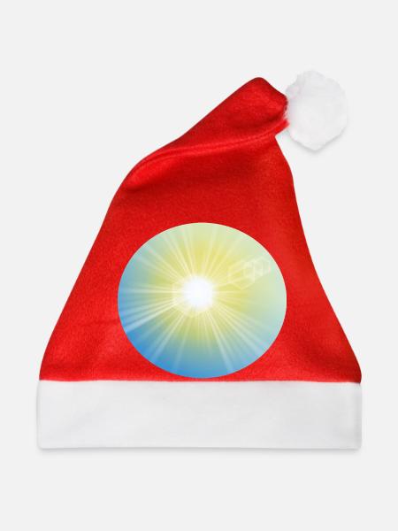 Sonnenstrahlen im Kreis - Weihnachtsmütze - Rot