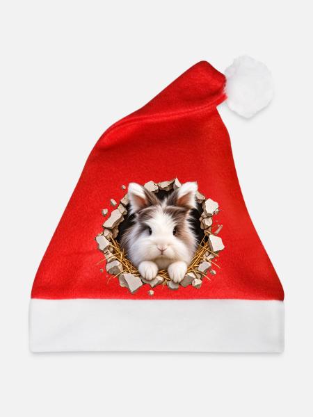 Forest - Löwenkopfkaninchen - Weihnachtsmütze - Rot