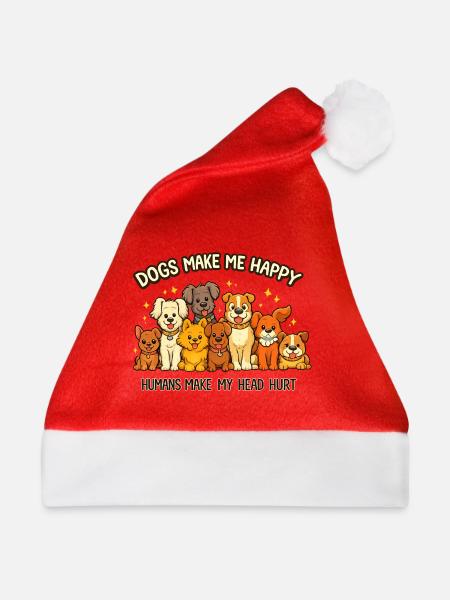 Hunde machen glücklich Hundebande - Weihnachtsmütze - Rot