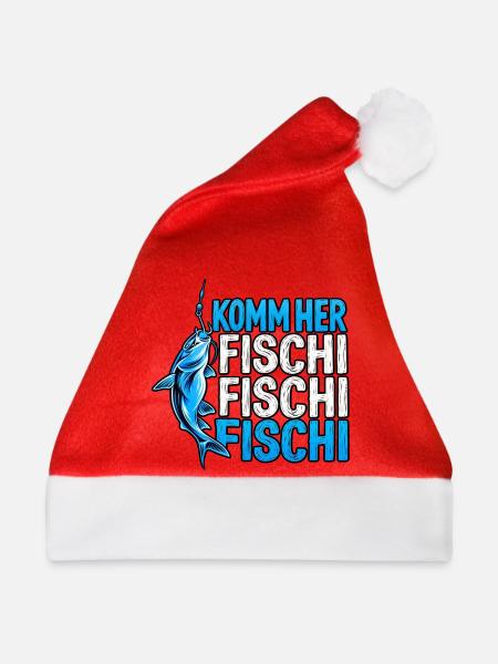 Komm Herr Fischi Angler - Weihnachtsmütze - Rot